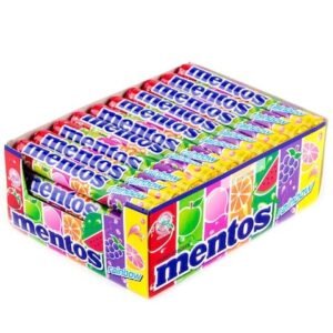 Home Full Width mentos rainbow chewy mint candy rolls – box of 15 rolls (14 pieces each) | bulk candy pack