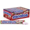 mentos strawberry the chewy mint – 15 roll box | bulk strawberry candy rolls