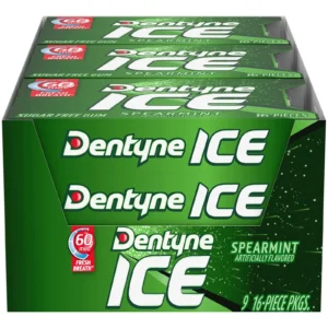 Home Full Width dentyne ice spearmint sugar free gum – 9 packs of 16 pieces | long lasting fresh breath