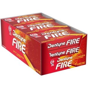 dentyne fire spicy cinnamon sugar free gum – 9 packs of 16 pieces