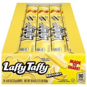 laffy taffy banana candy ropes – 24 count box