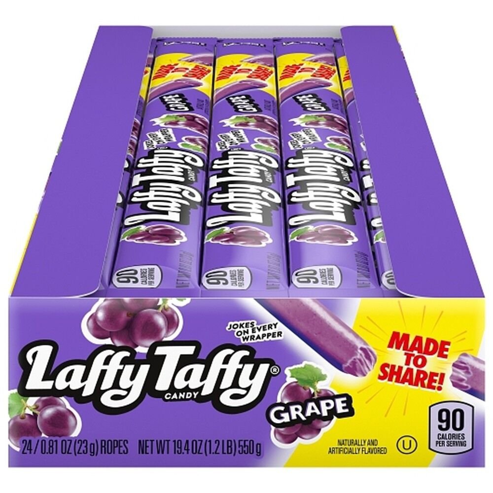 laffy taffy grape candy ropes – 24 count box laffy taffy grape candy ropes – 24 count box