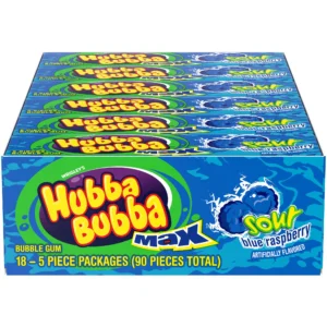 Home Full Width hubba bubba max sour blue raspberry bubble gum – 18 packs of 5 pieces