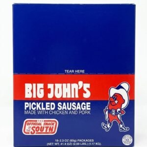 big john's pickled sausage original – 18 count 2.3 oz each