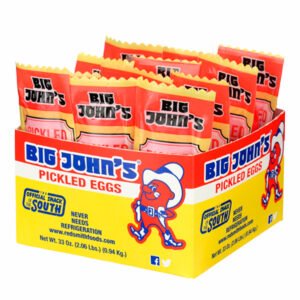 big john's pickled eggs – 12 individually packed, shelf stable protein snack
