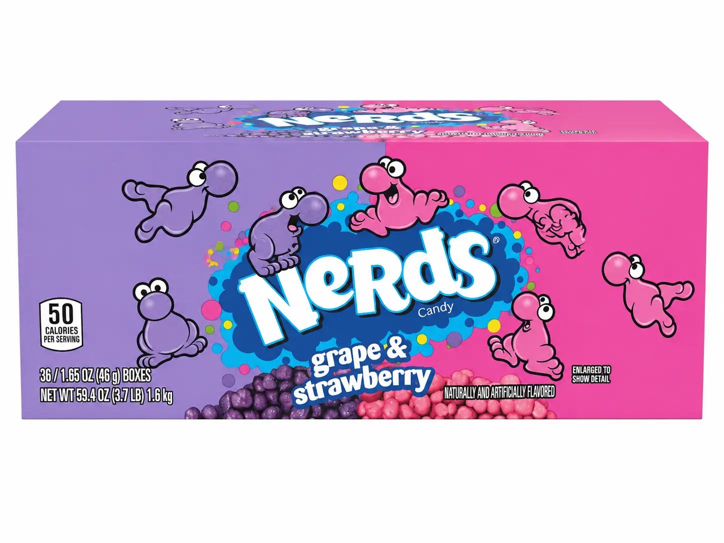 nerds grape & strawberry candy – 36 boxes of 1.65 oz