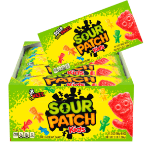 sour patch kids original soft & chewy candy 24 count box – 2 oz